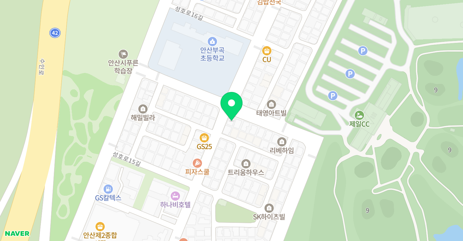 체대21세기 태권도 위치