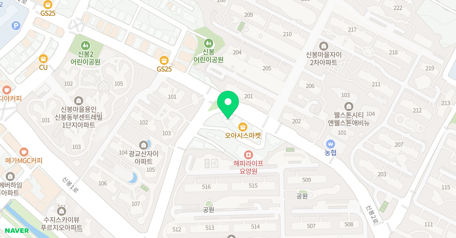 프론티어 수학학원 신봉동 위치