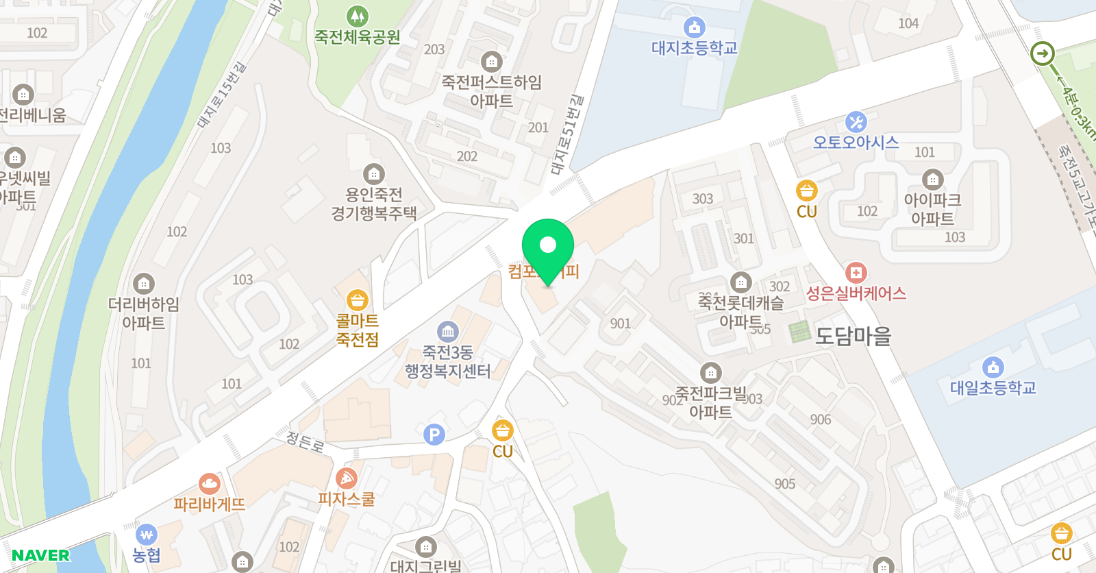 튼튼영어마스터클럽 영어 수지죽전점 위치