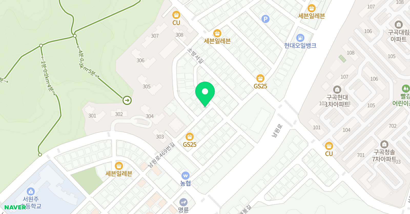 아소비큐미르 명륜학원 위치