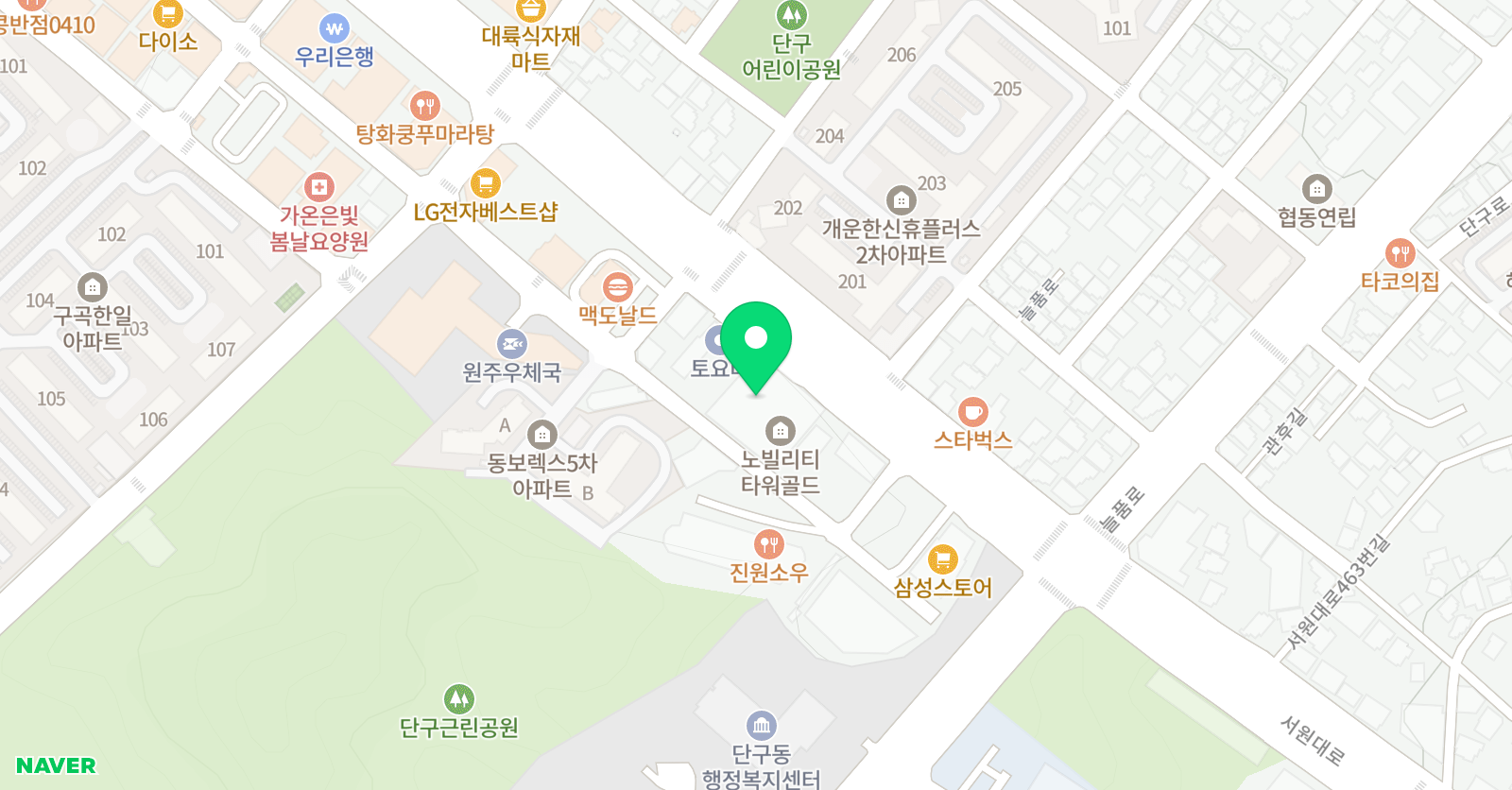 와이즈만영재교육 원주센터 위치
