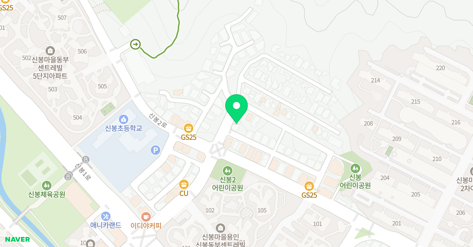 책나무 신봉독서논술학원 위치