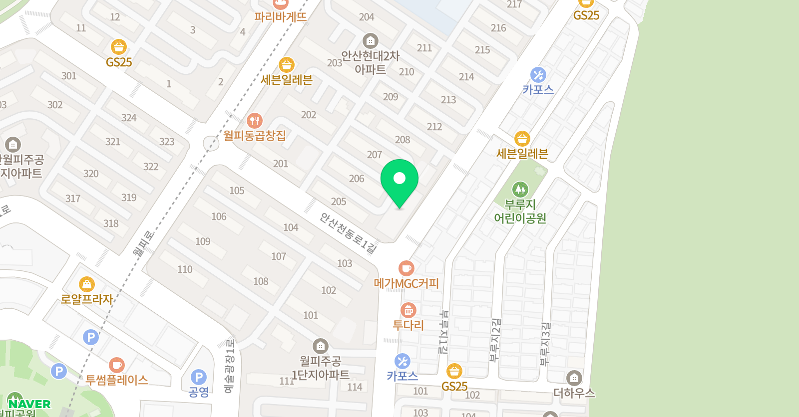 스마트해법수학 월피현대점 위치
