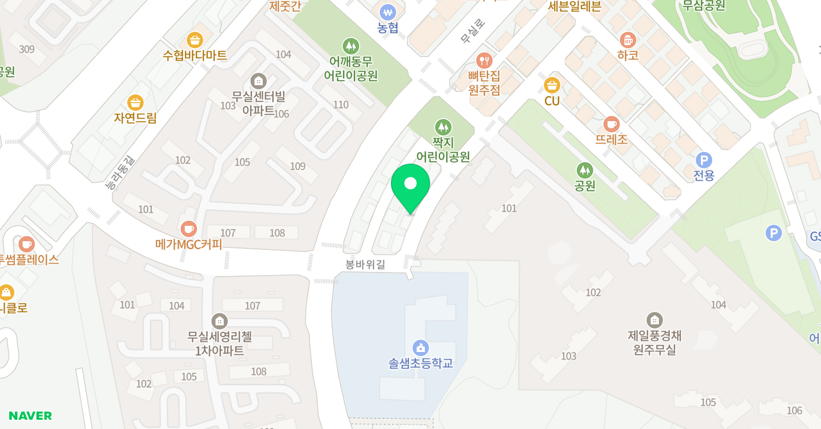 리드인 원주솔샘초점 위치