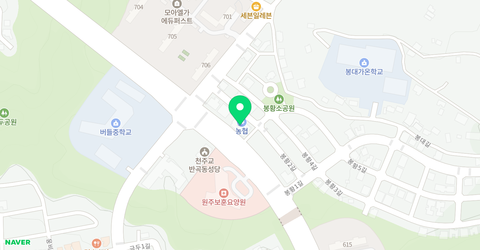 뮤엠 영어학원 봉대점 위치