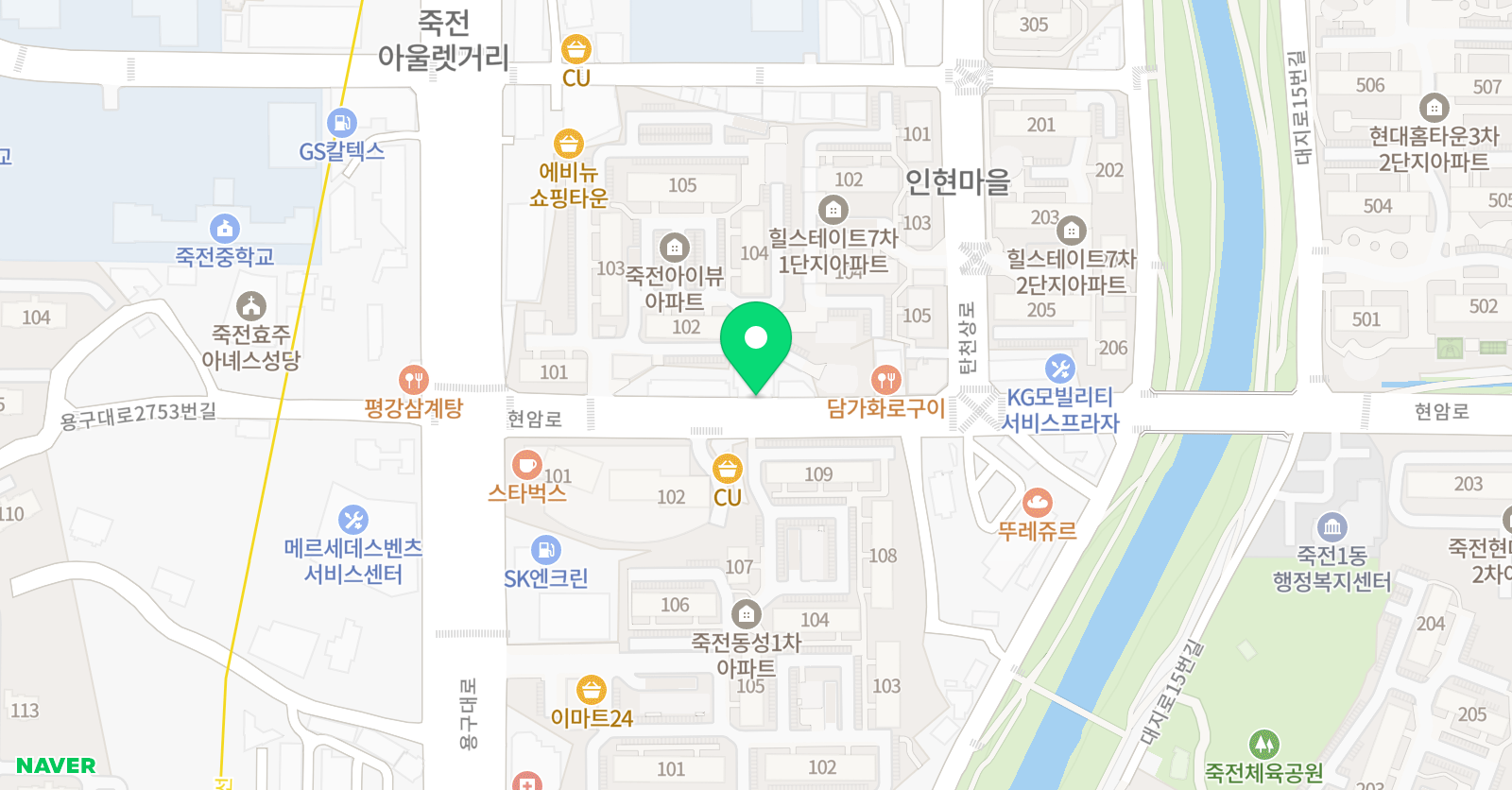 크리아트 용인 죽전원 위치