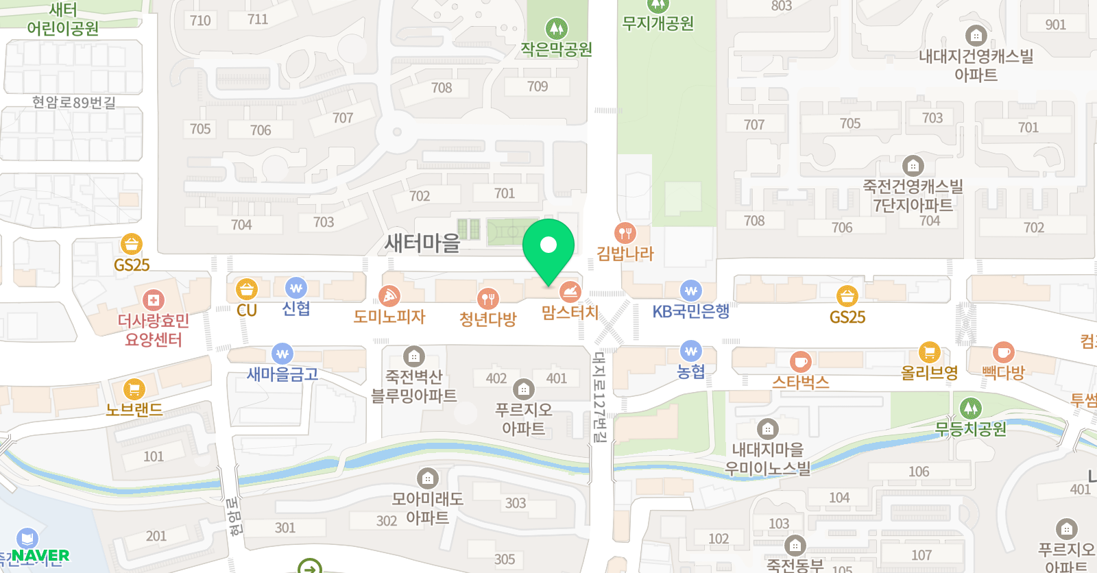 큐리어스 학원 죽전지점 위치