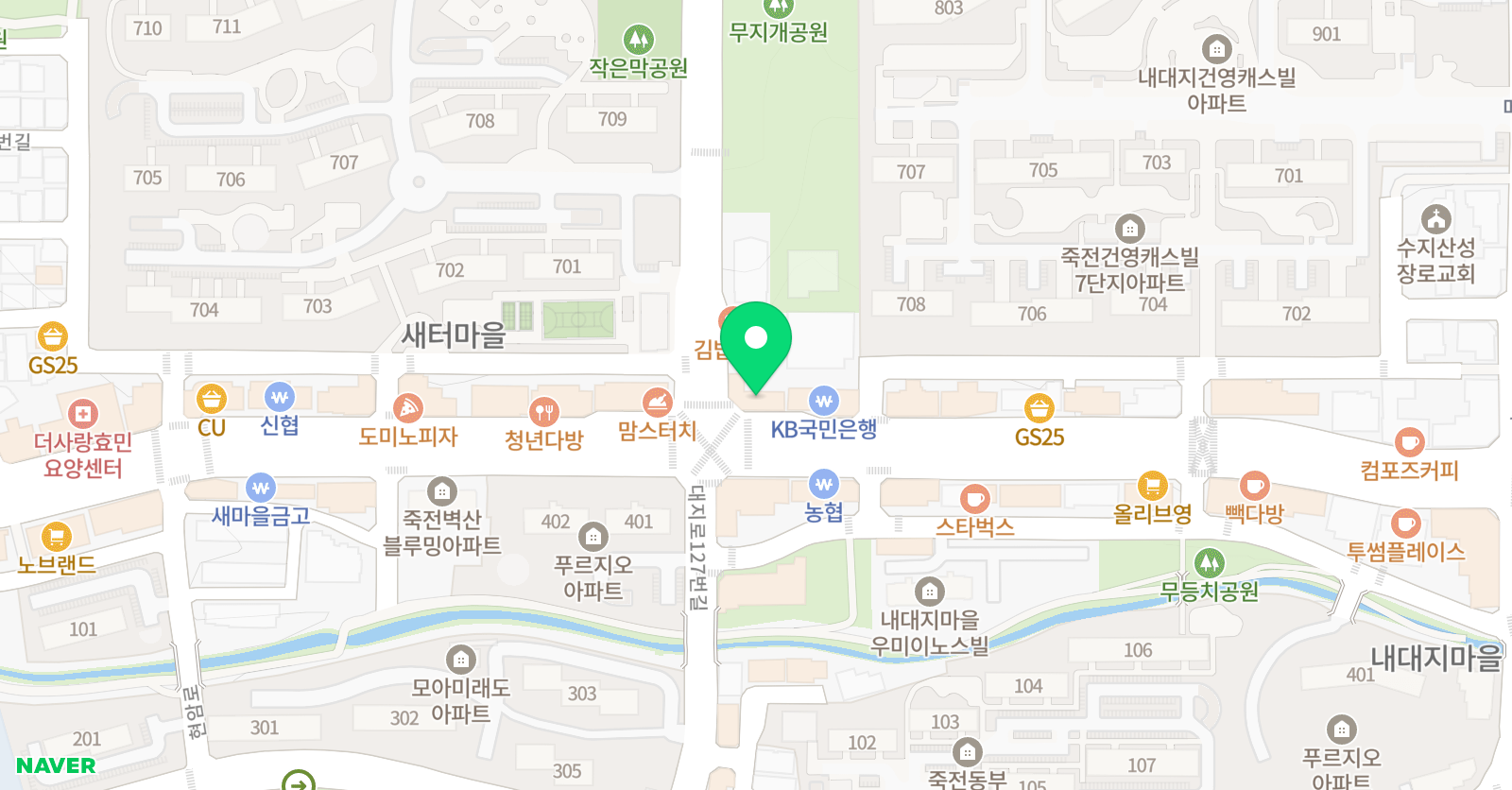 책나무 수지죽전점 위치
