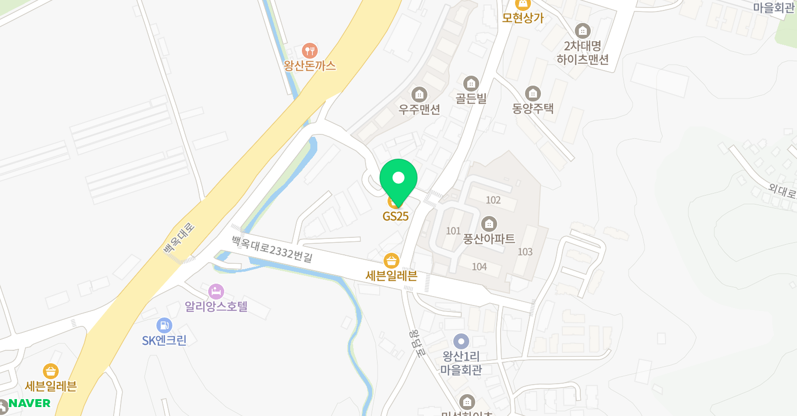 푸르넷 학원 모현점 위치