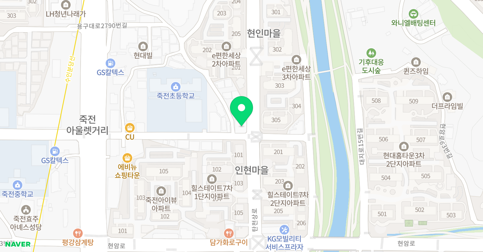 용인대청룡 태권도장 위치