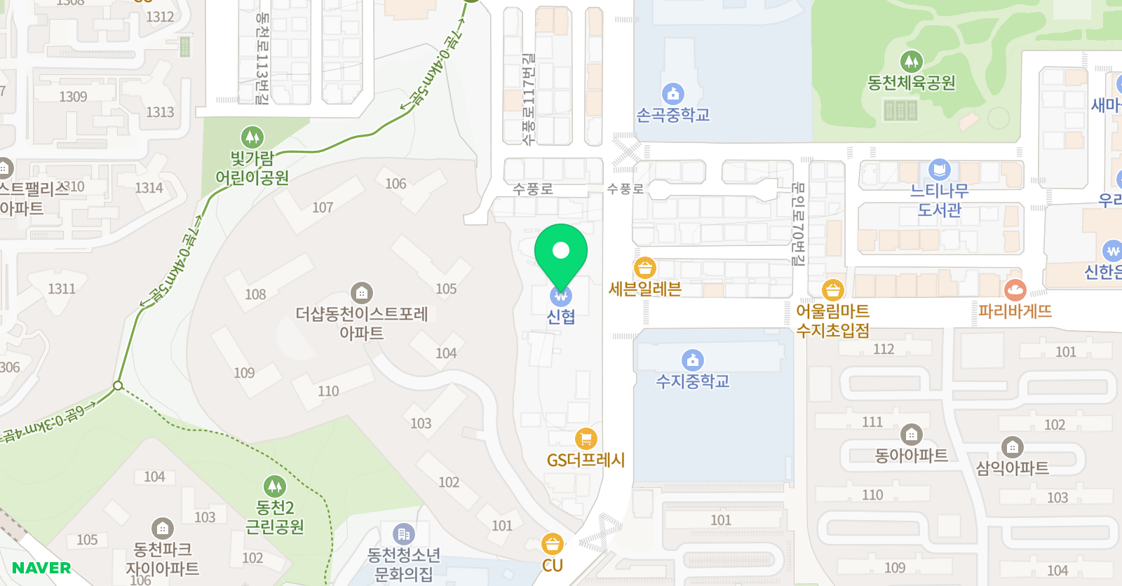 동천스즈키바이올린첼로음악학원 위치