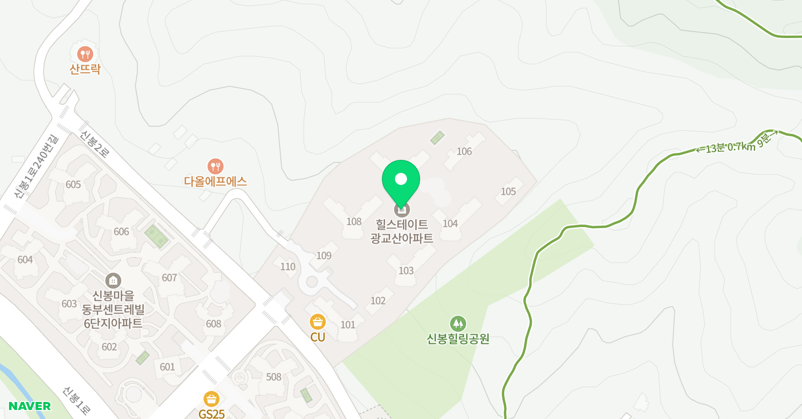 한우리 용인수지신봉꿈터 독서교실 위치