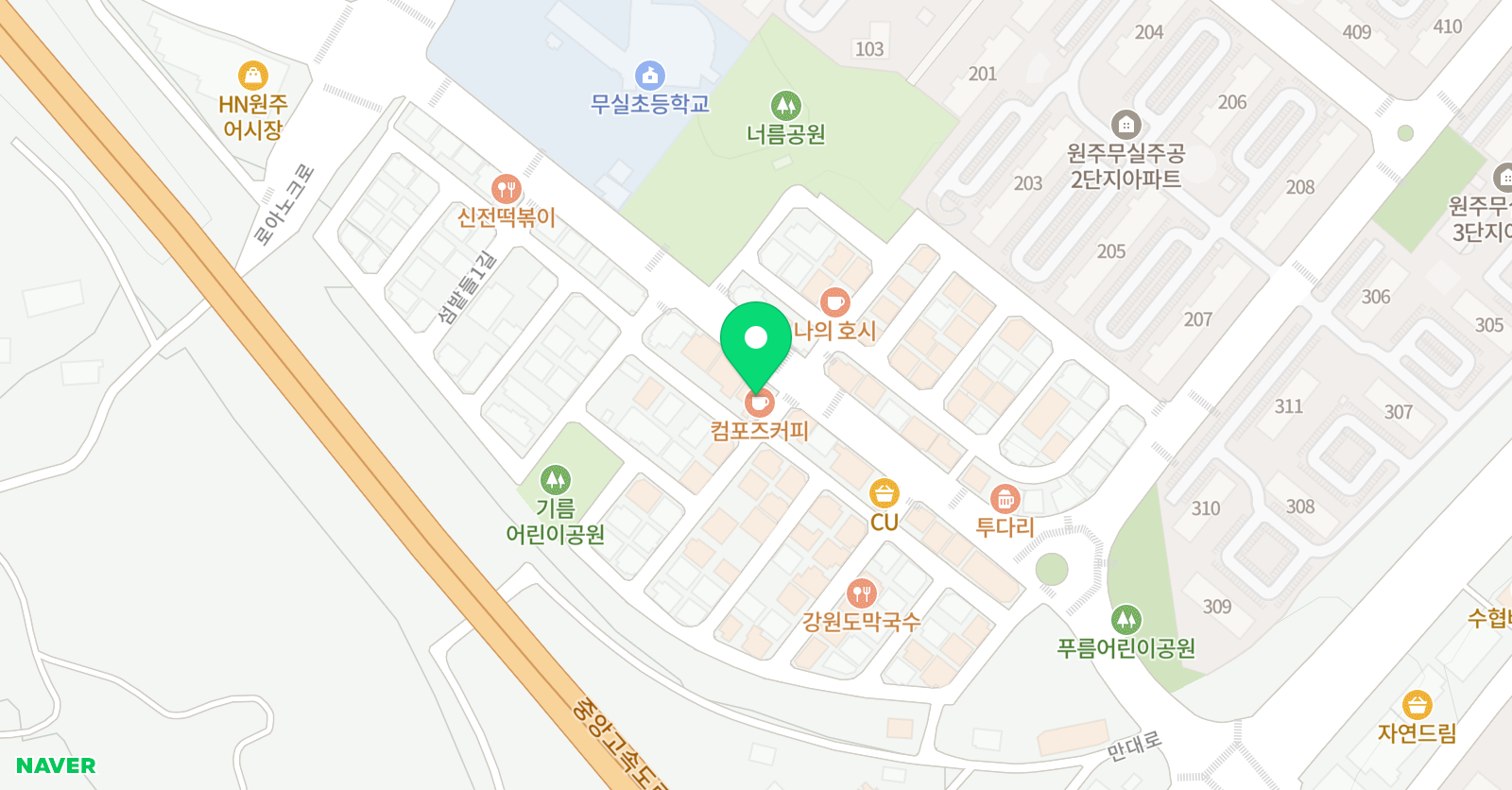 리드인 독서논술학원 원주무실만대로점 위치