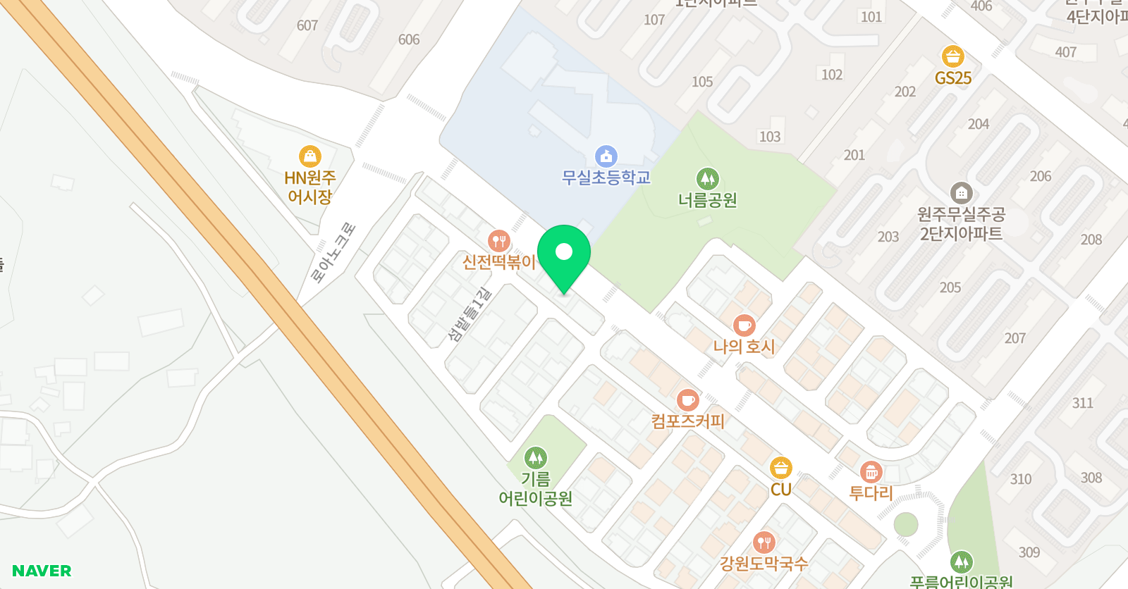 무실푸르넷 학원 위치