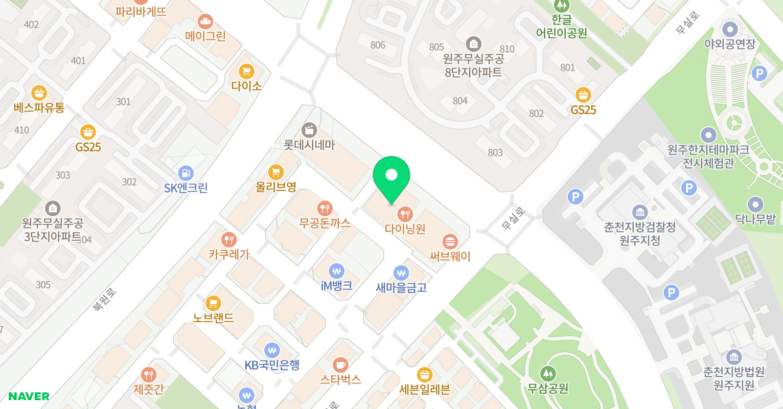 생각하는황소 원주점 위치