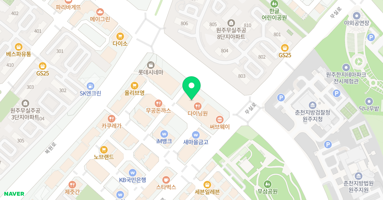 빨간펜 수학의달인 원주배움마루점 위치