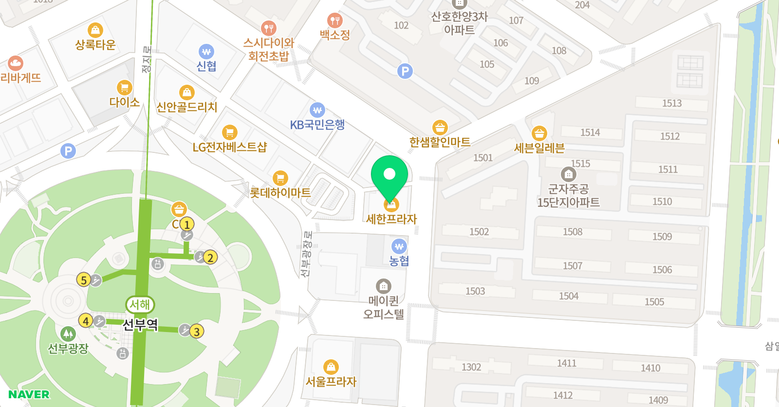 큰탑 학원 위치