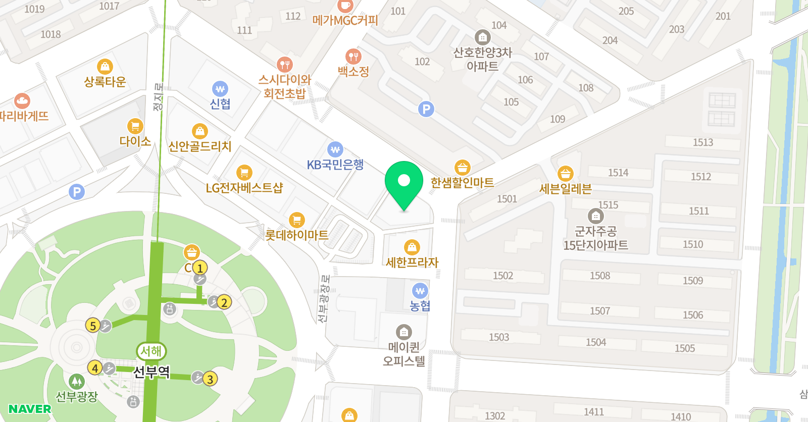 짱 영수 전문학원 위치