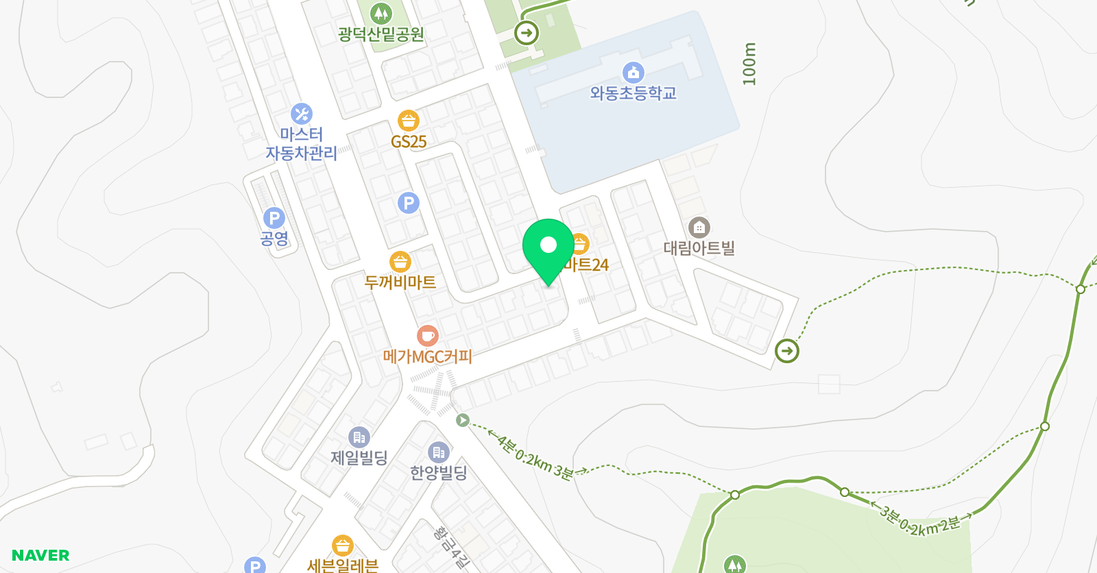 눈높이예스클래스 와동점 위치