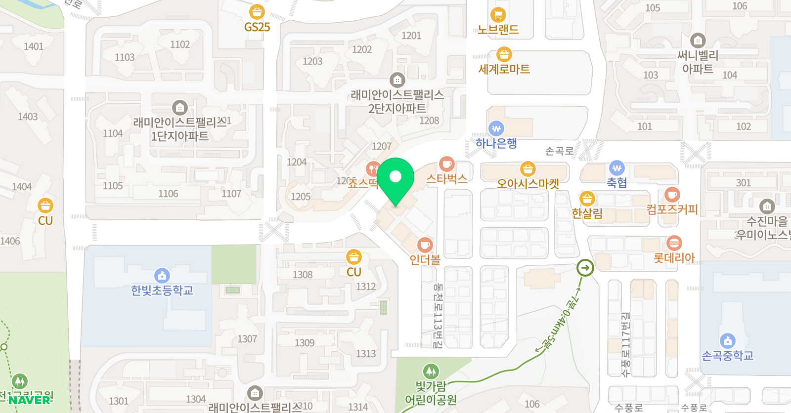 삼성영어 셀레나 동천한빛교습소 위치