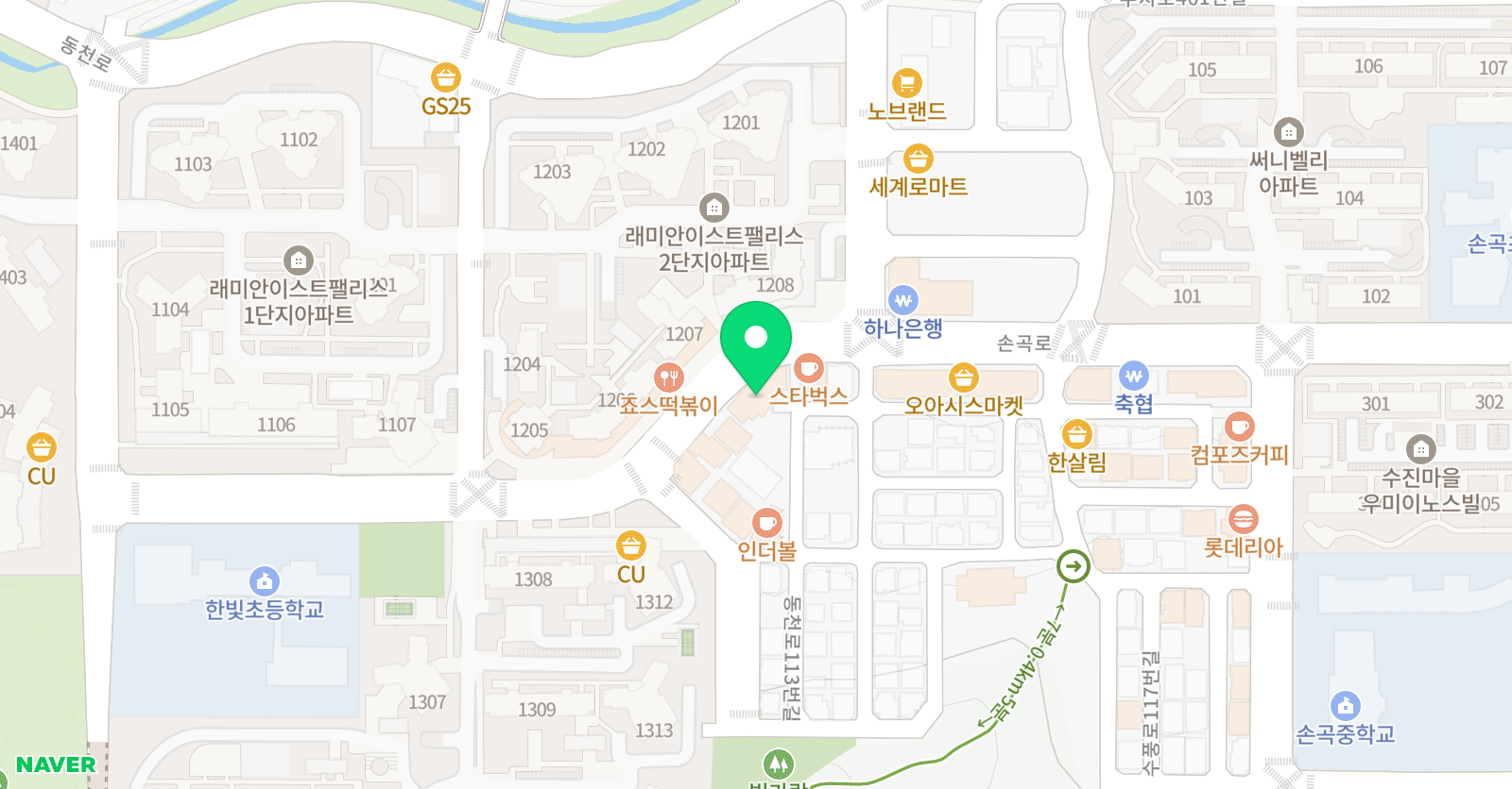 에듀플렉스 동천점 위치