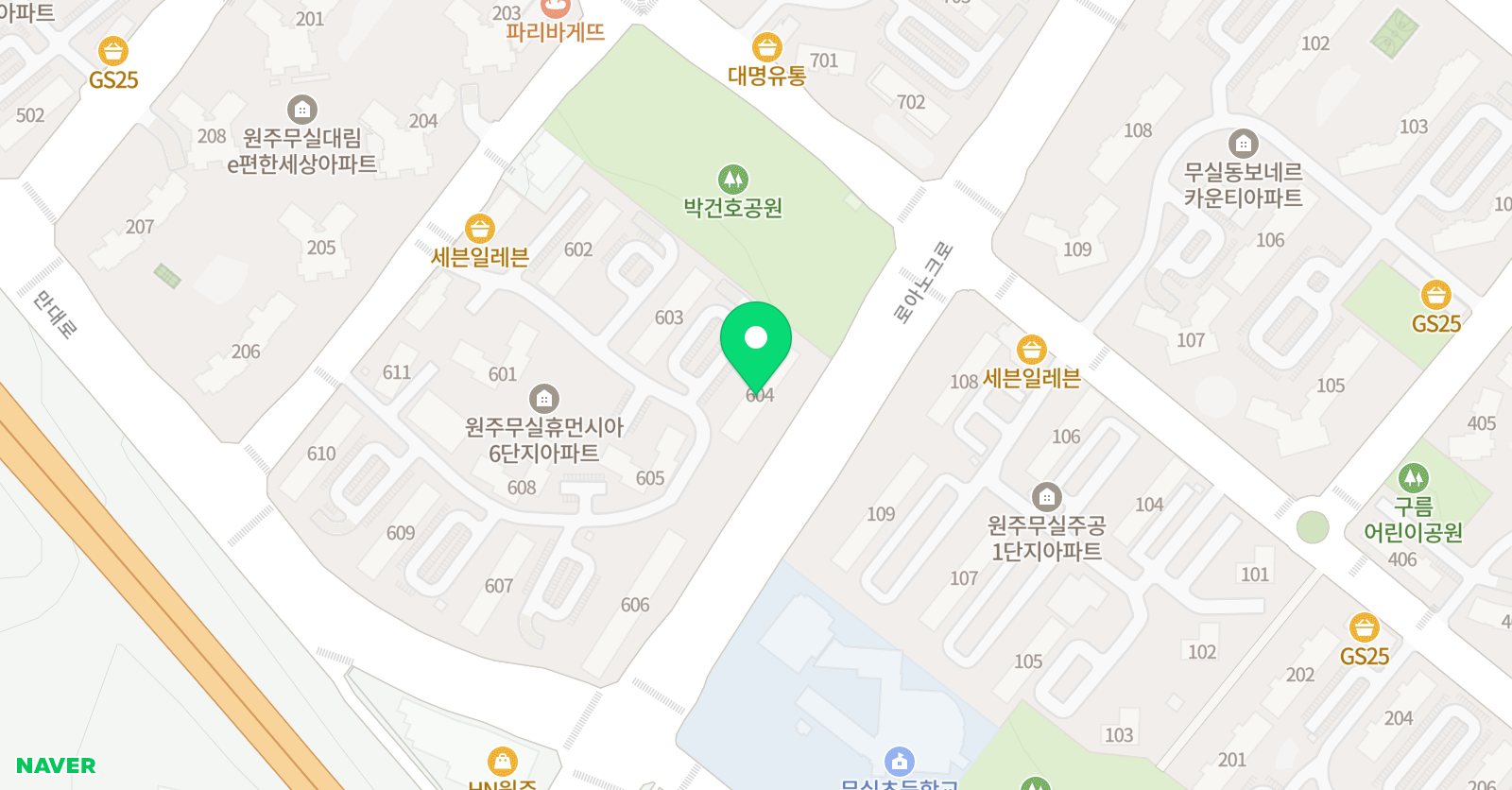 스마트해법수학 무실6단지점 위치