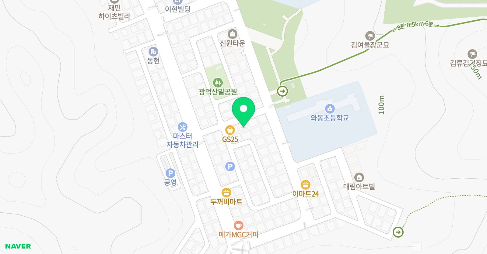 와동 정상 해법 수학학원 위치