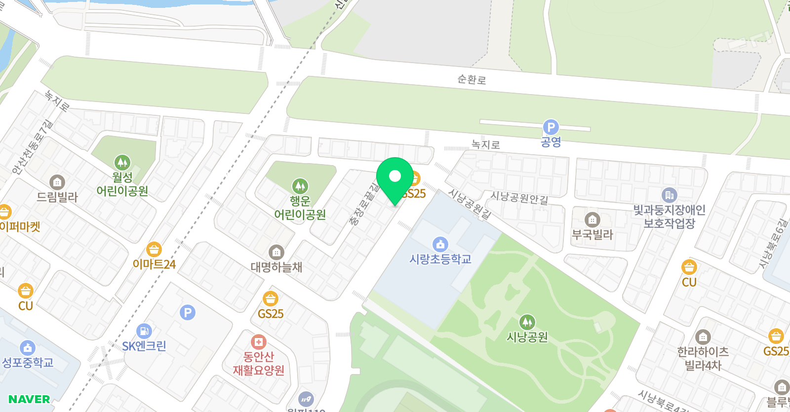 용인대석사화랑 태권도장 위치