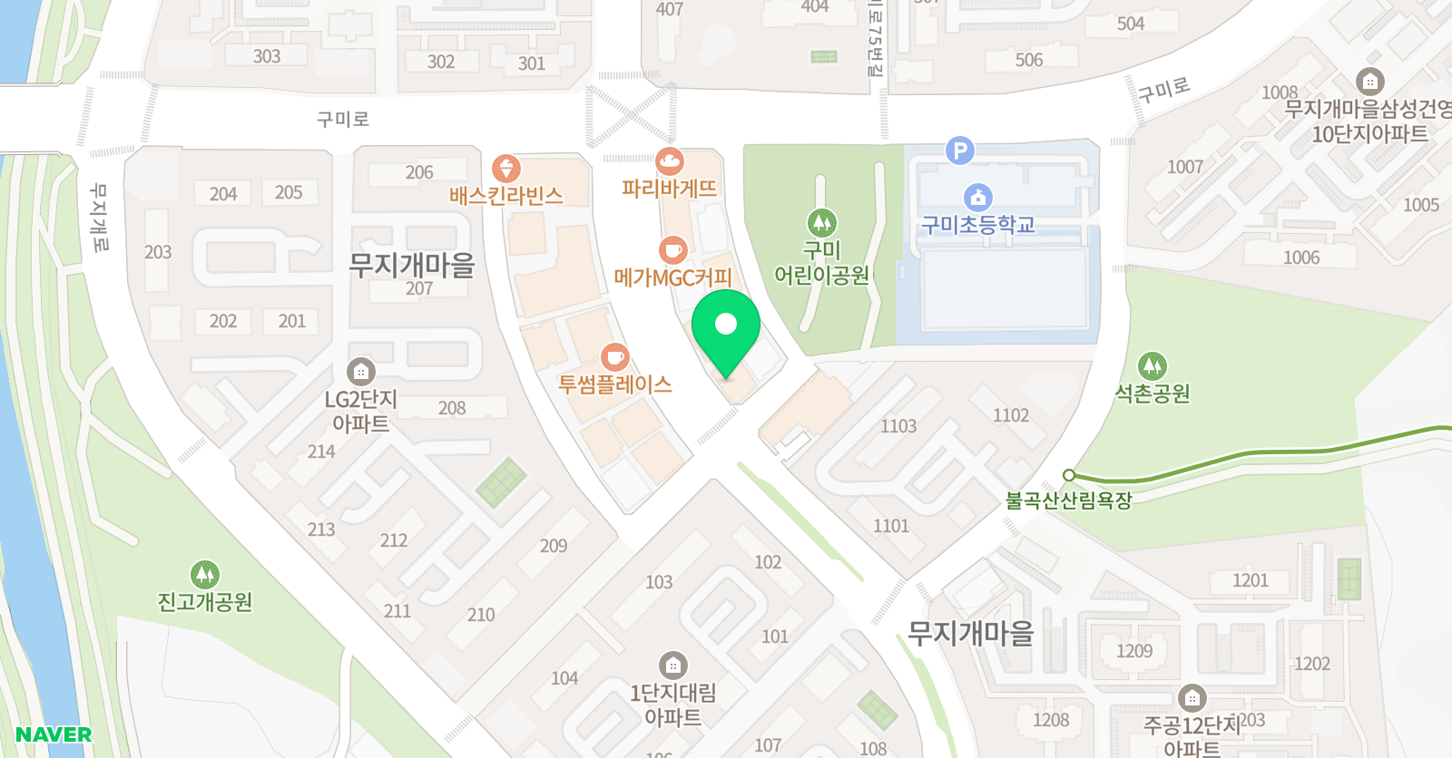 빨간펜 수학의달인 분당구미점 위치