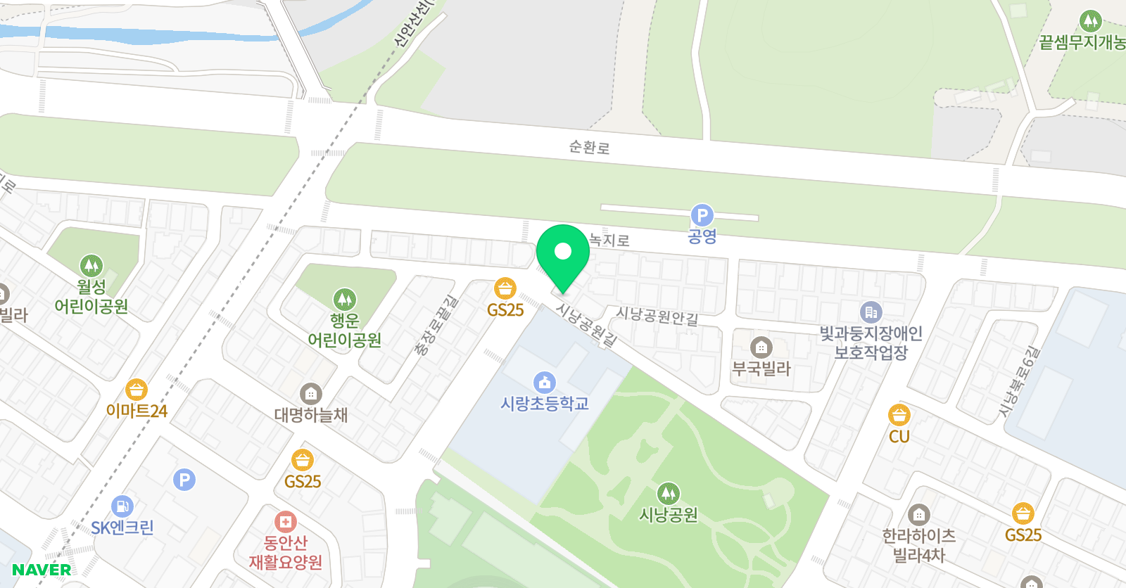 한샘 태권도장 위치