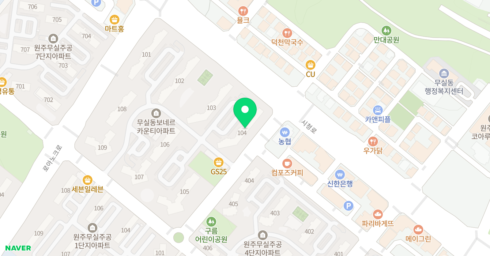 아소비 원주 무실요진점 위치