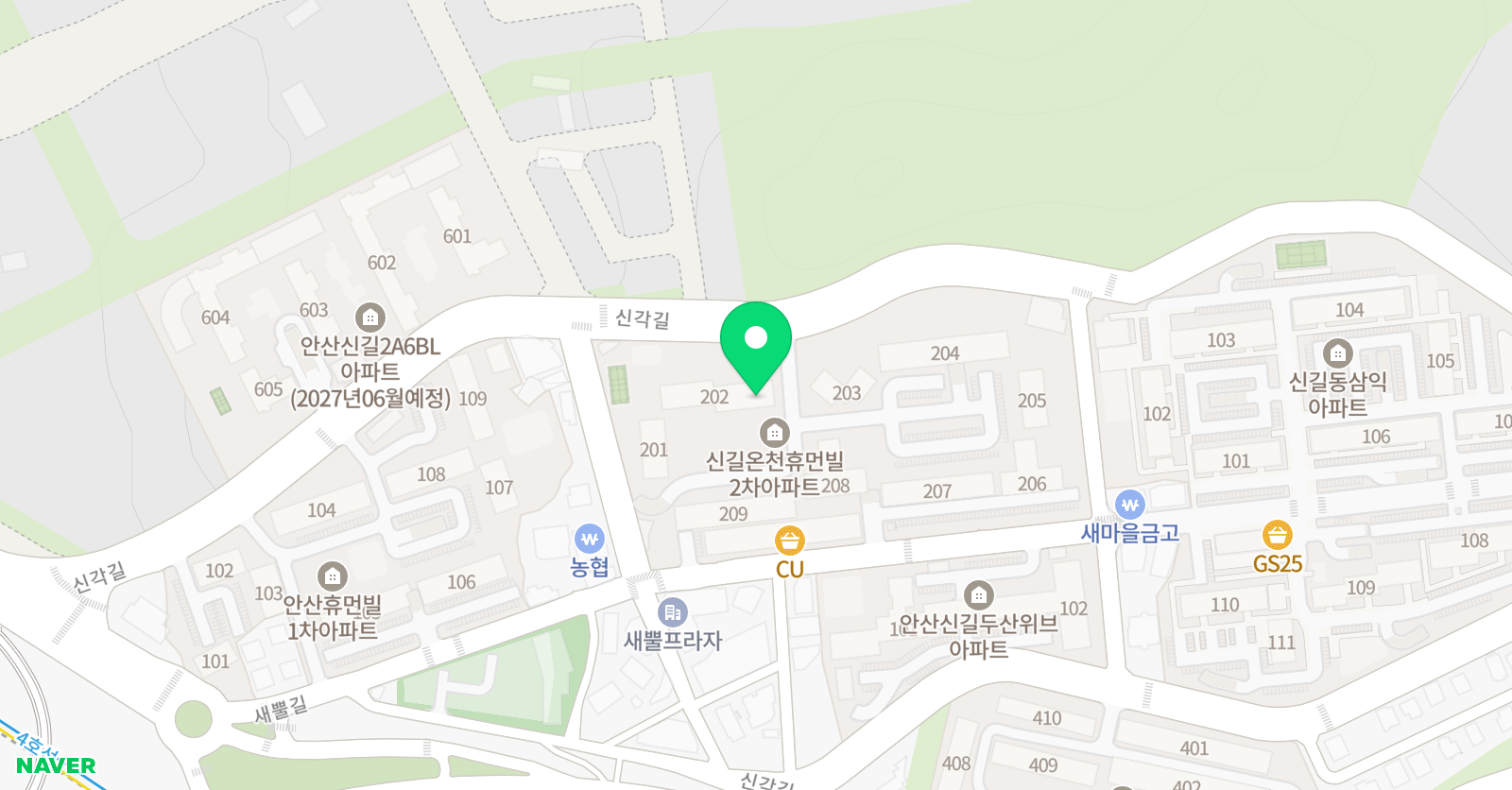 아소비 학원 안산 신길휴먼빌점 위치