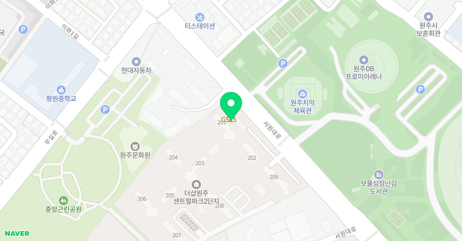 책읽는루브르아뜰리에 원주더샵센트럴센터 위치