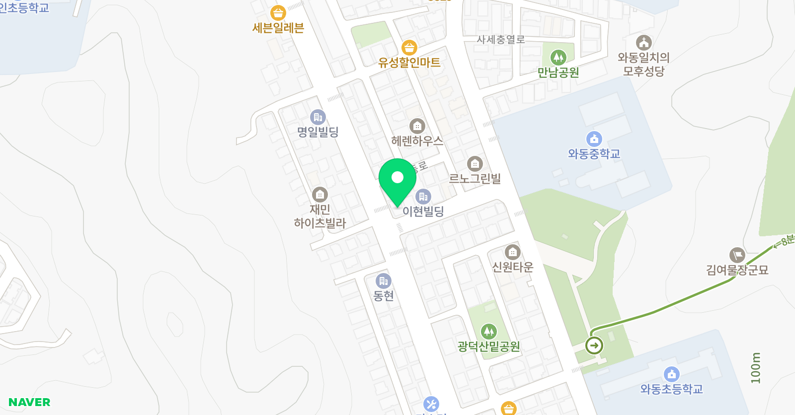 삼성 영어학원 와동캠퍼스 위치