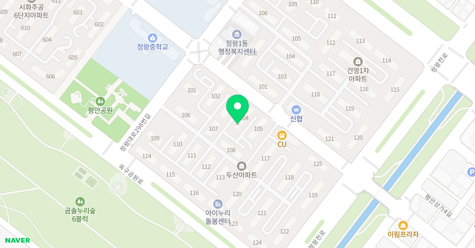 아소비 시흥정왕두산점 위치