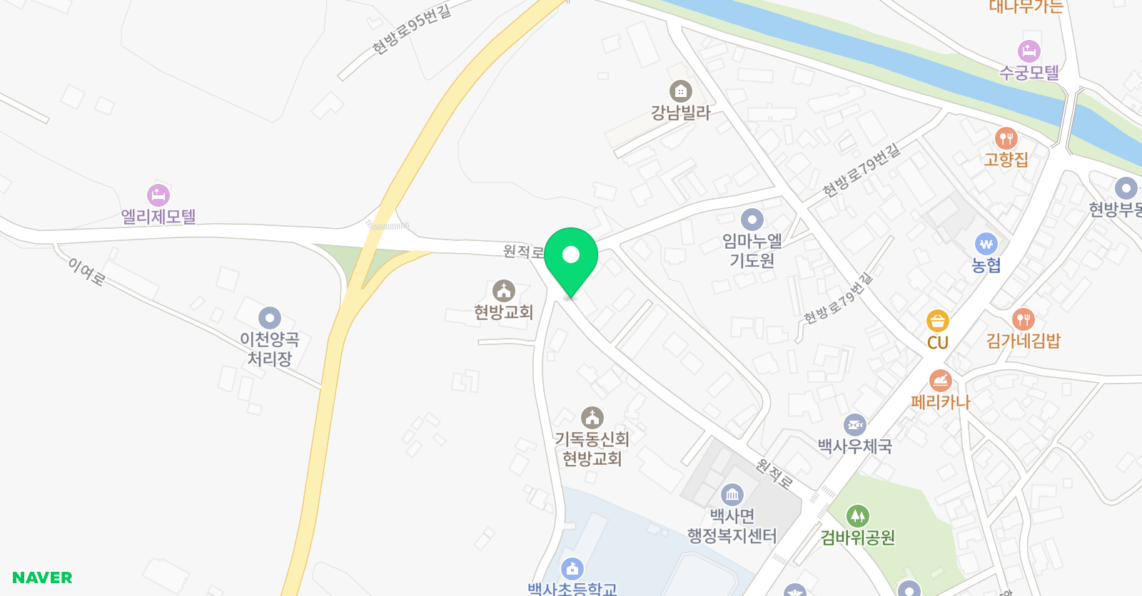 뮤엠 영어 학원 이천백사점 위치