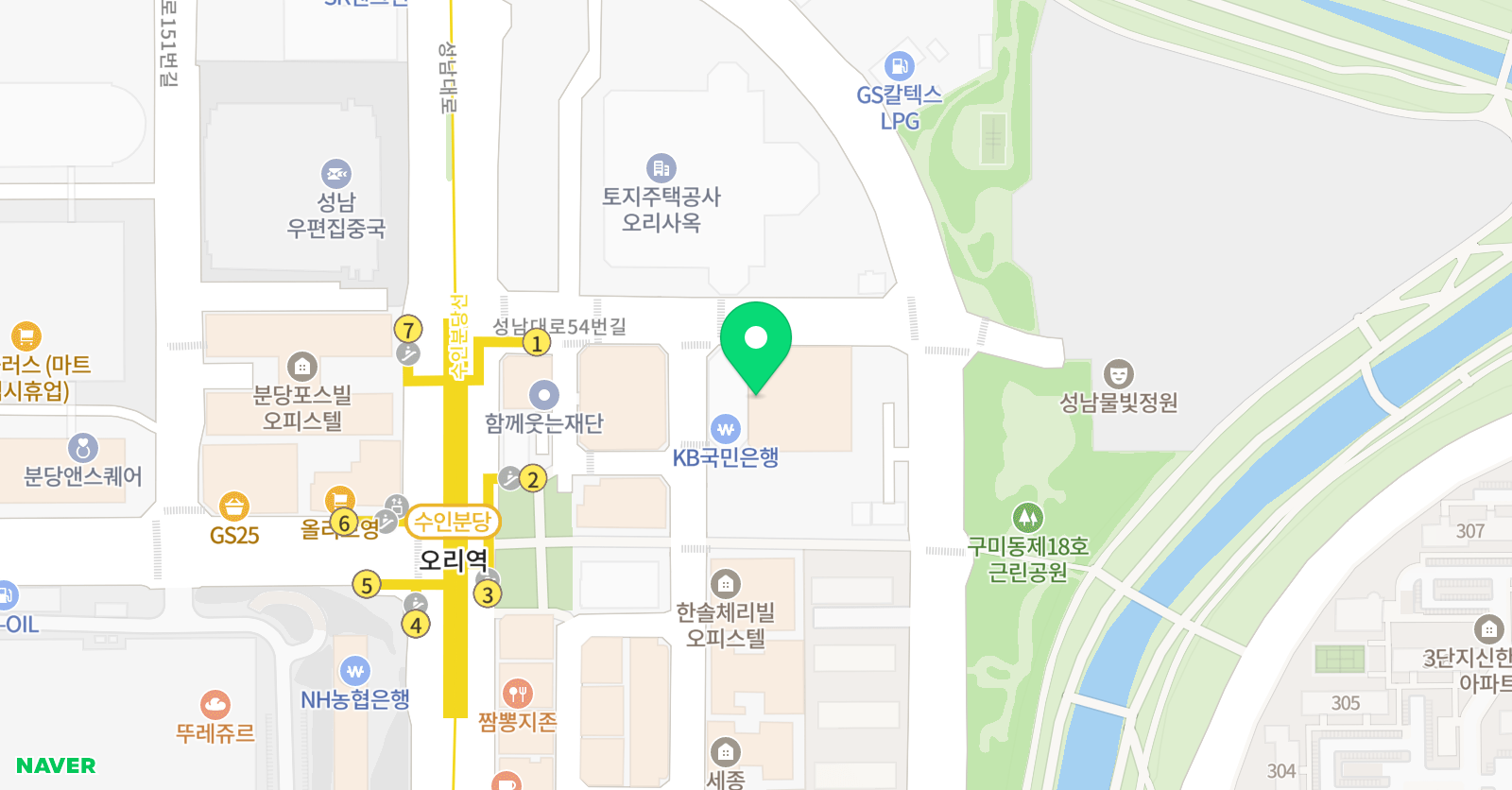 배구학원 PVC프로발리볼센터 분당점 위치