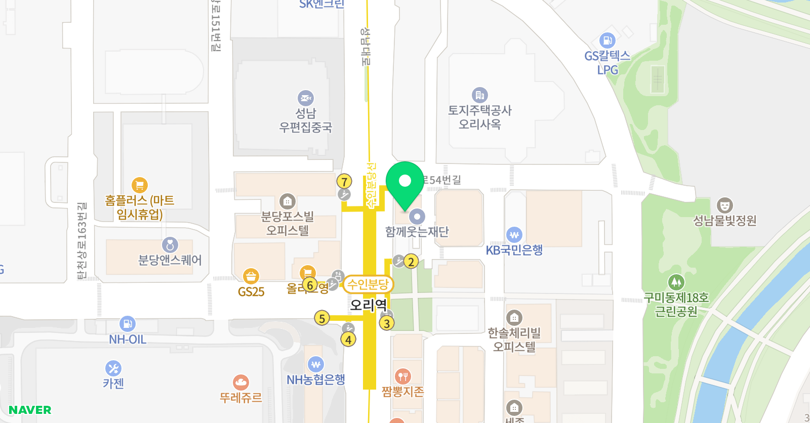씨앤씨 미술학원 분당오리캠퍼스 위치