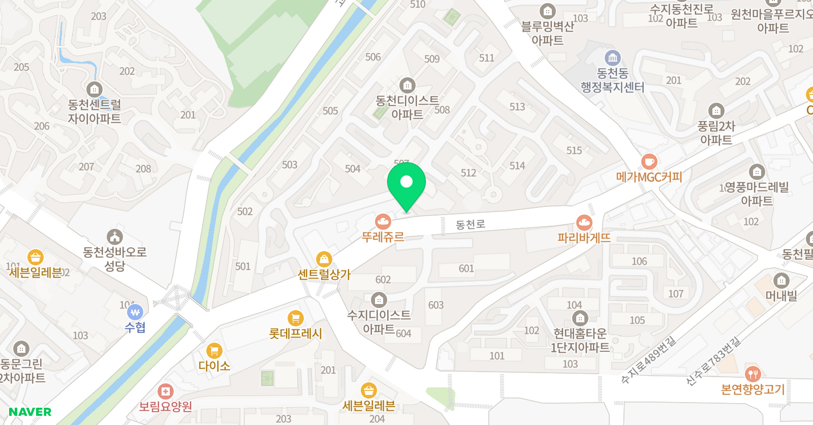 동천유니팝 미술학원 위치