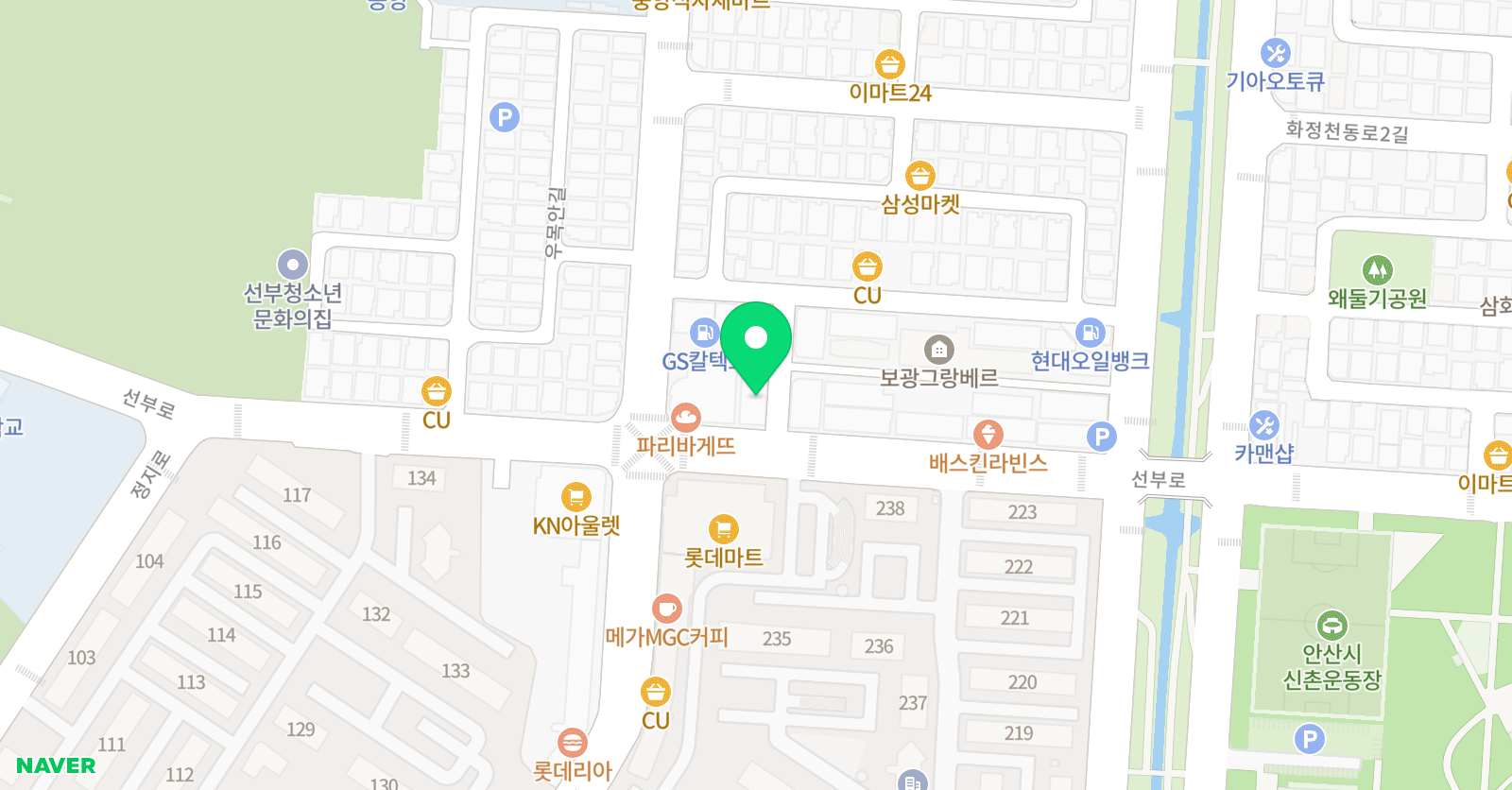 교원더퍼스트캠퍼스 학원 선부직영 위치