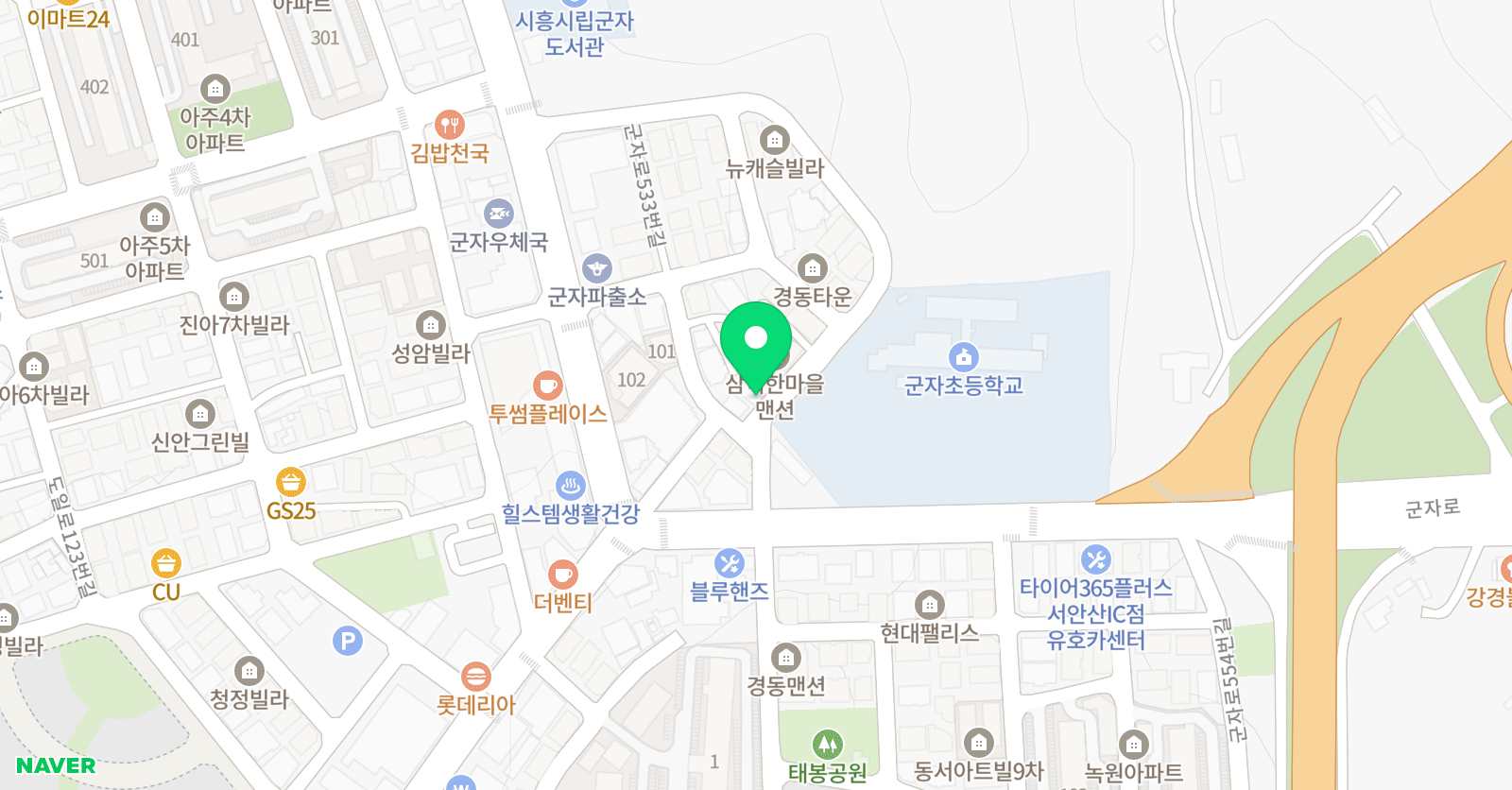 군자아트월드 미술학원 위치
