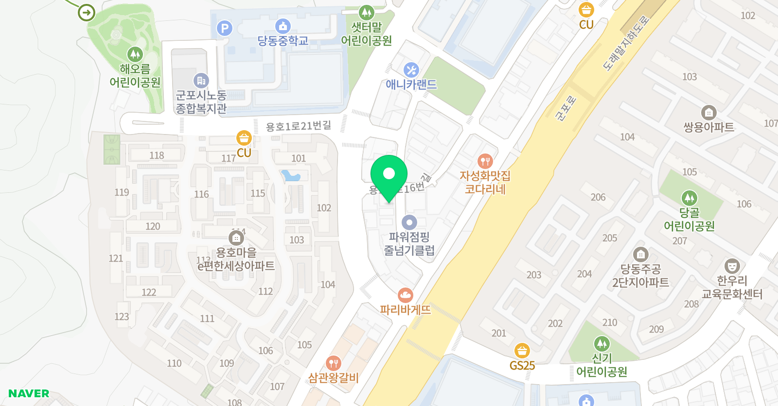 미래엔수학 당동 수학학원 위치