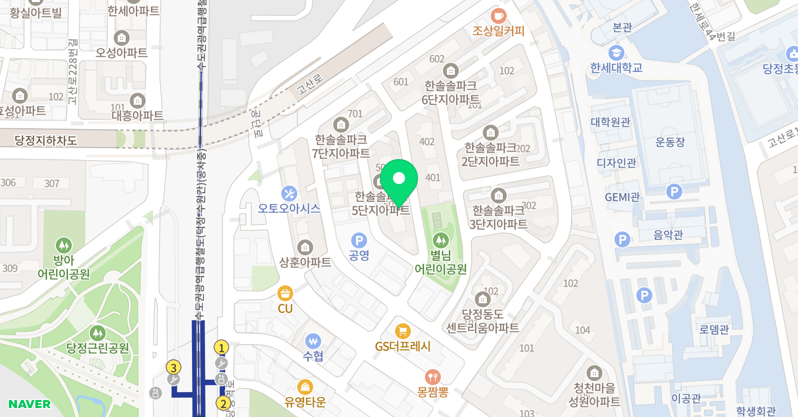 링키영어 한솔솔파크점 위치