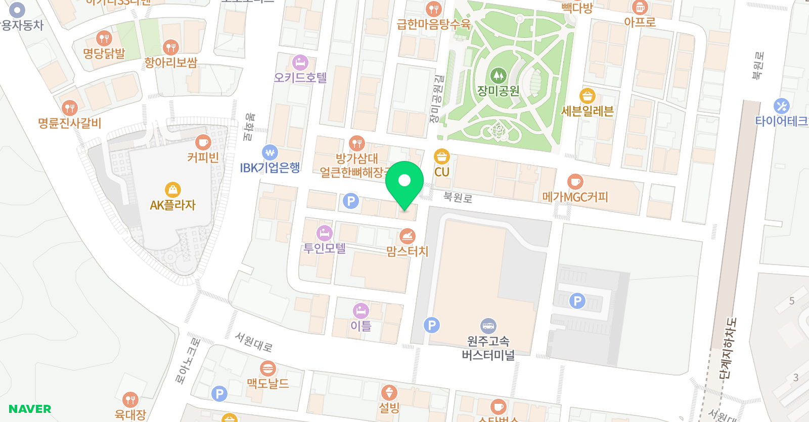 인생뮤직 학원 댄스studio 원주점 위치