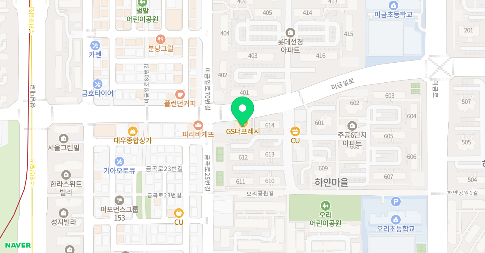 신성 태권도 미금 위치