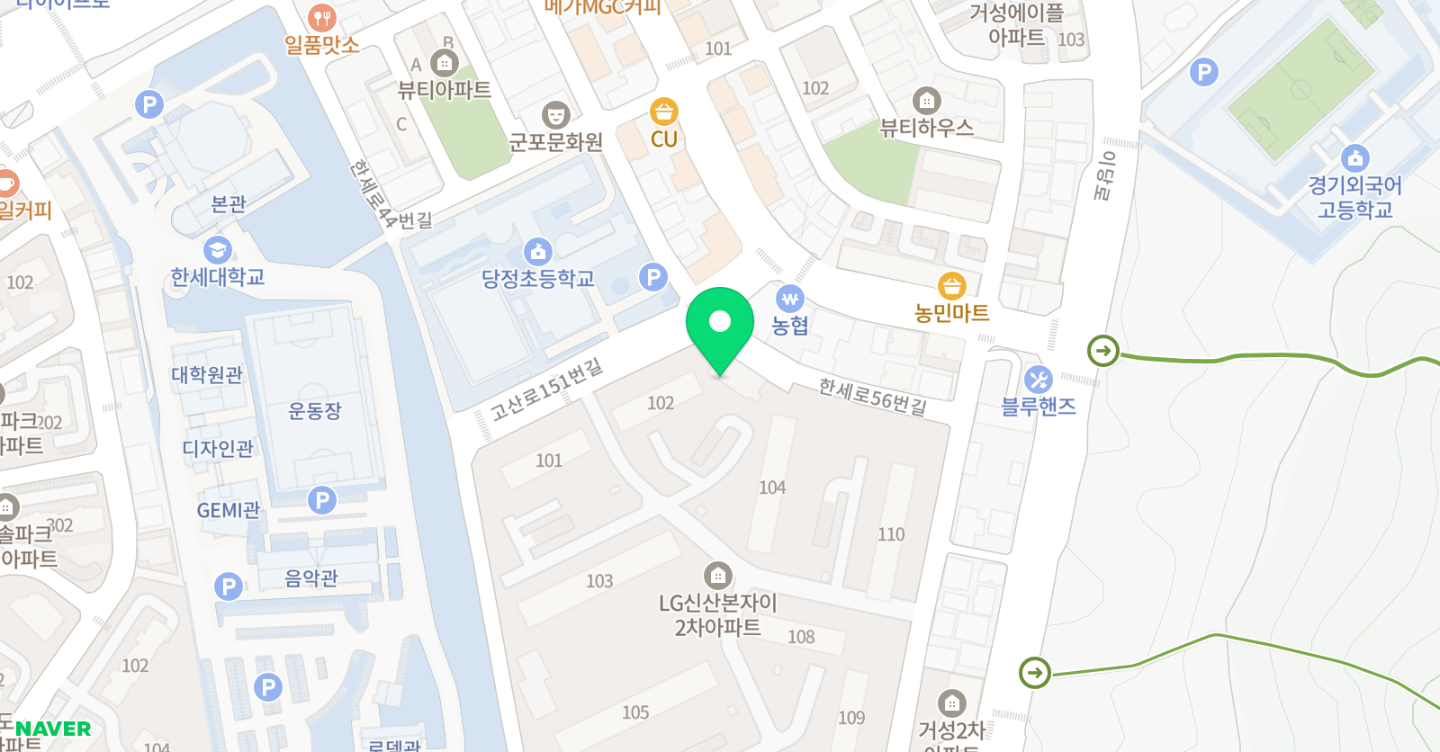 뮤엠 영어학원 당정자이캠퍼스 위치