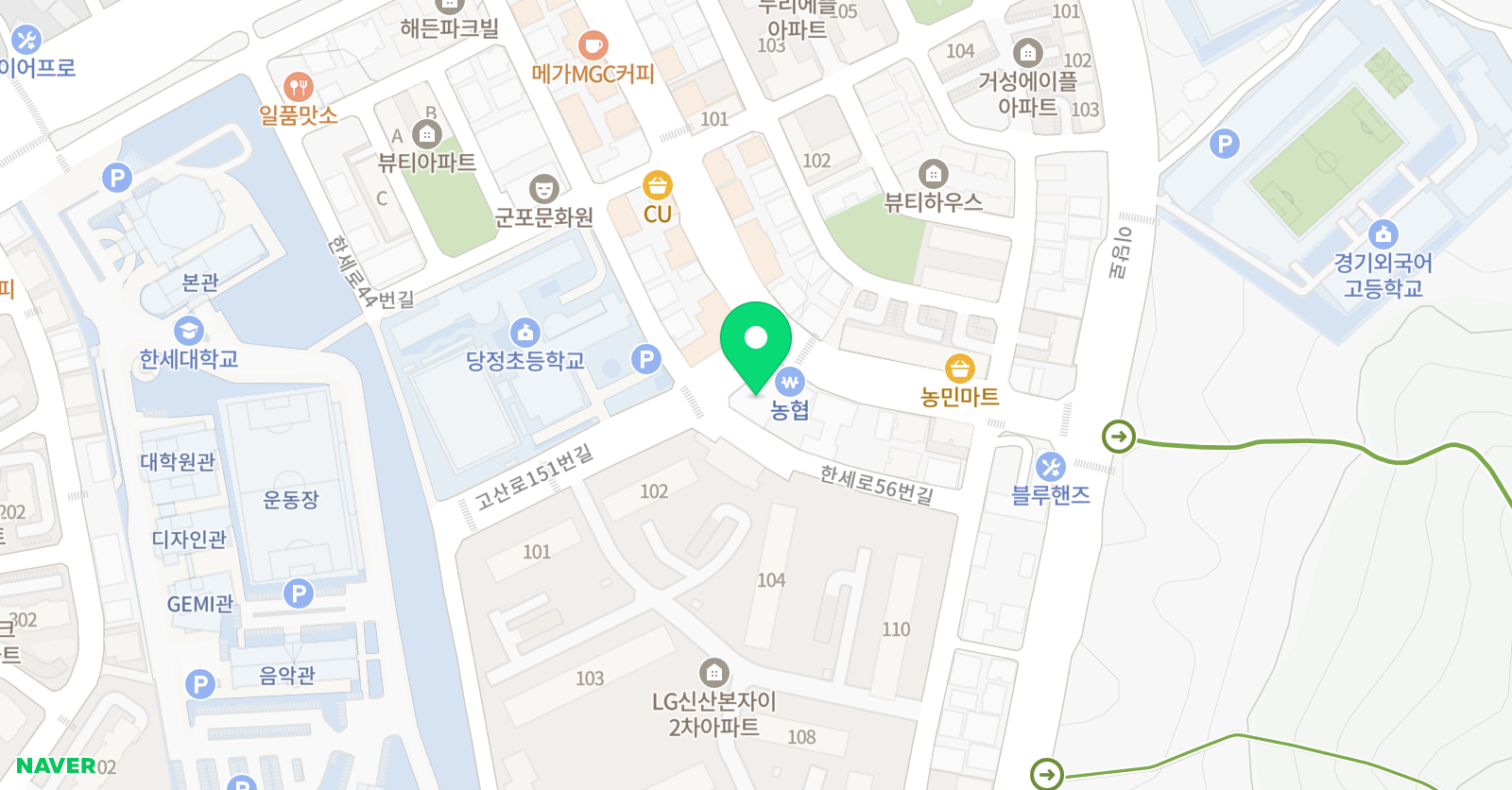 비욘드잉글리쉬 어학원 당정캠퍼스 위치