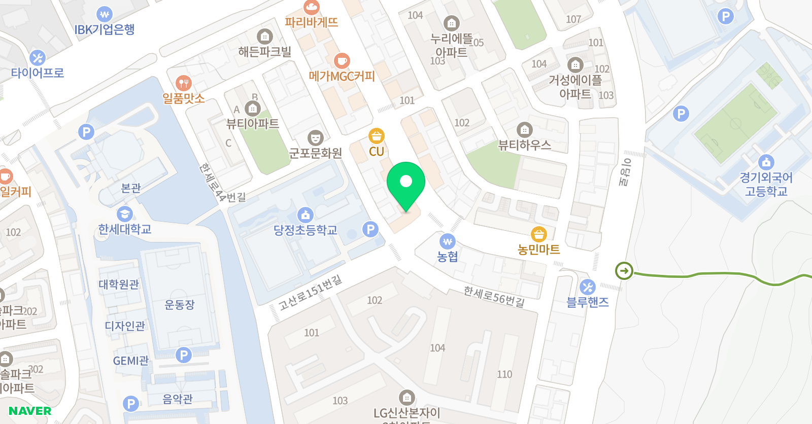 용인대국가대표 태권도장 위치