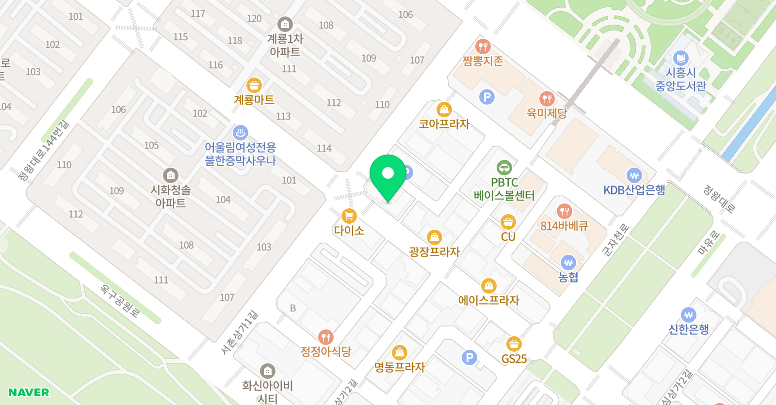 H풋볼아카데미 시흥점 위치