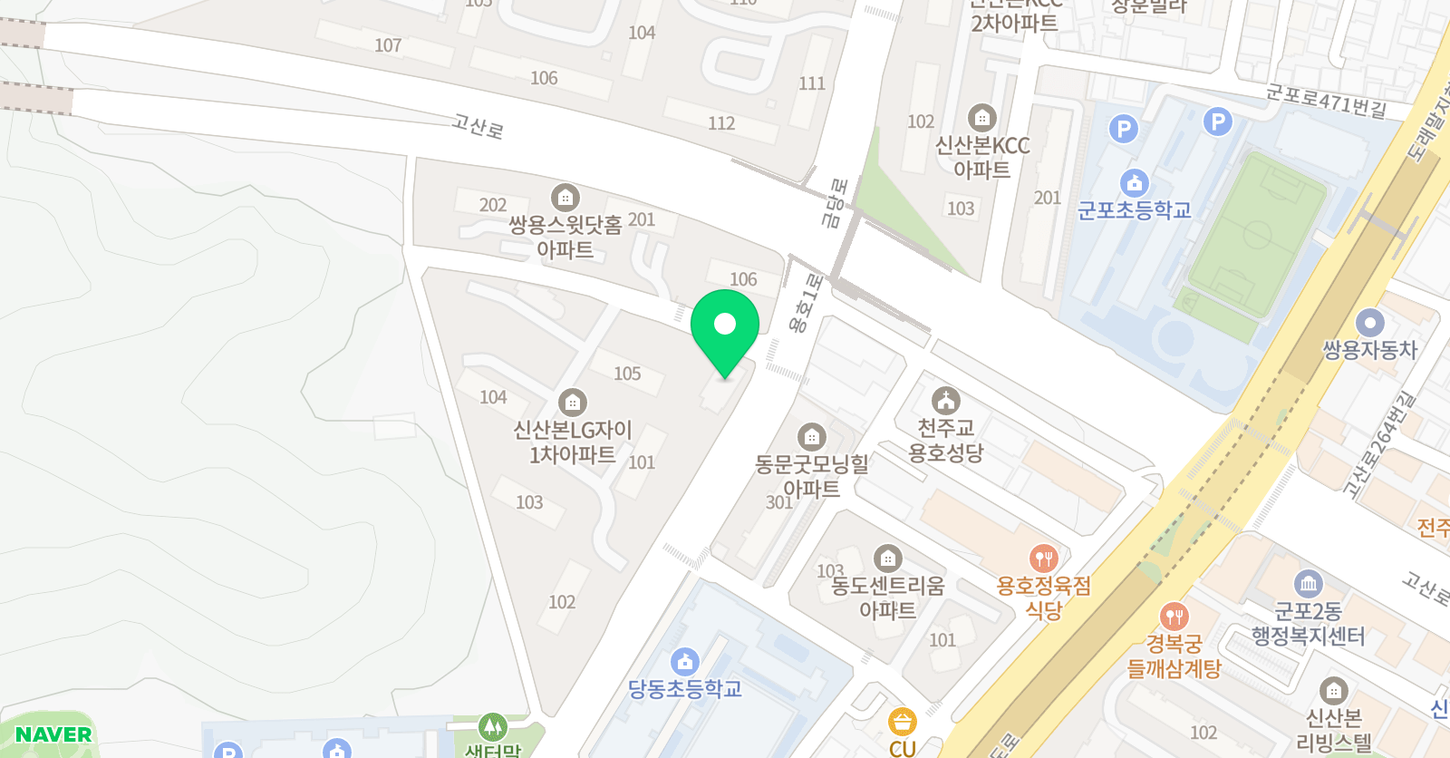 스마트해법수학 당동초점 위치
